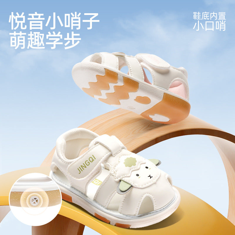 Image of a black and white sneaker with a thick sole and a mesh upper, displayed on a white background.